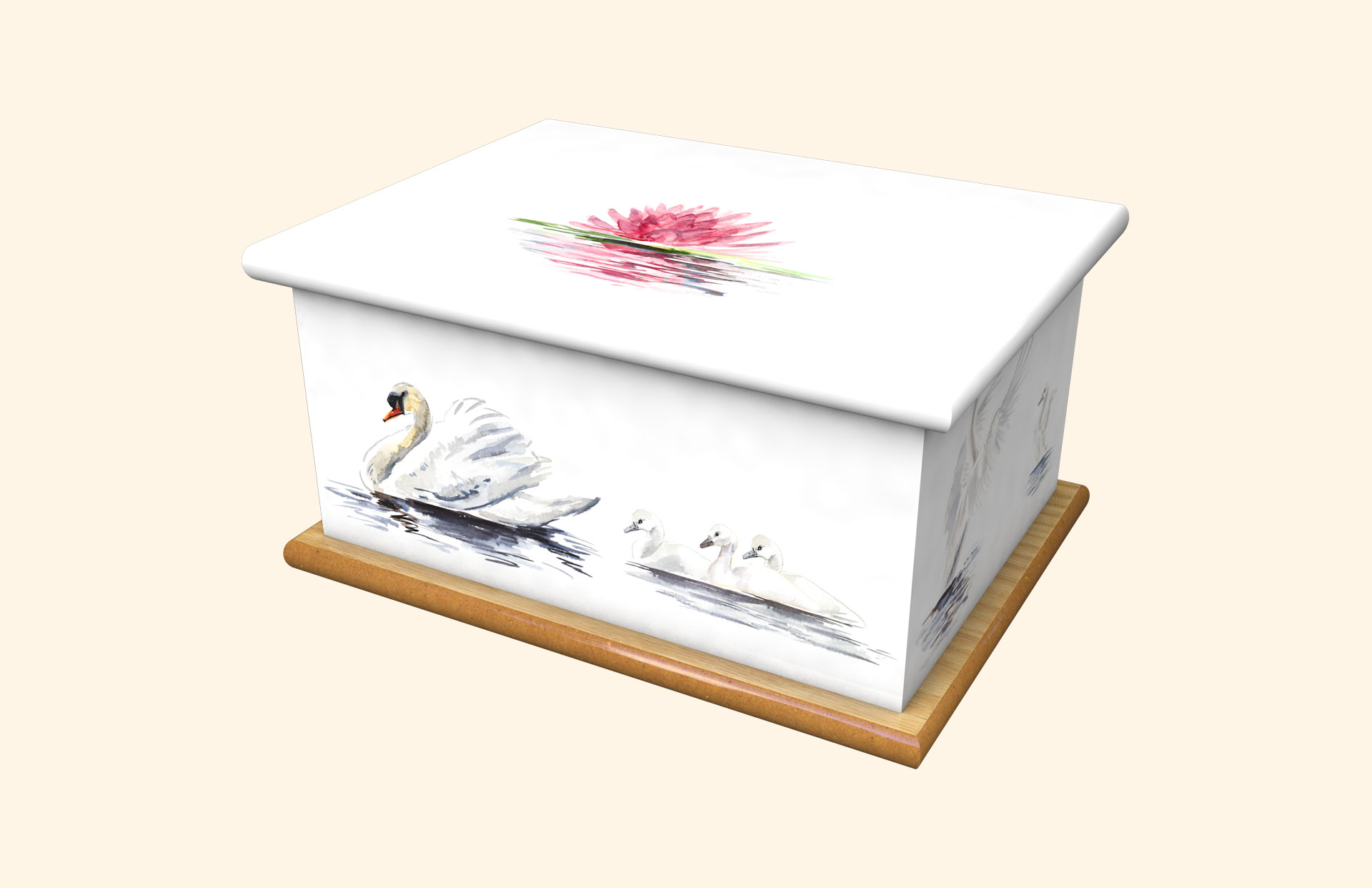 Swan Song adult ashes casket